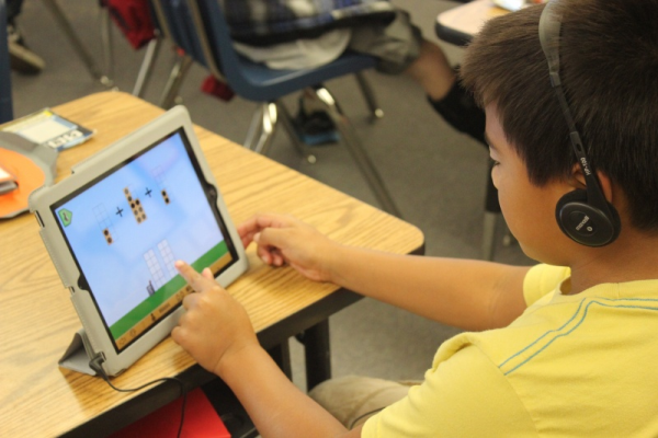 Student solving ST Math puzzle