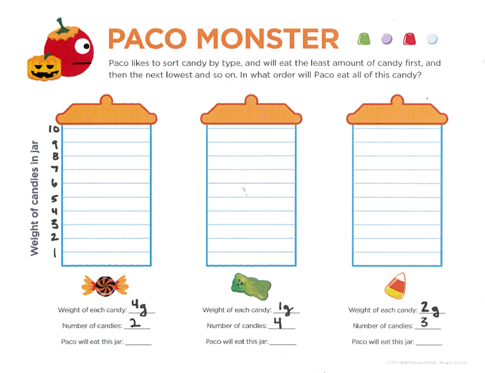 Paco Monster Free Halloween Math Activity (Grades 3-6)