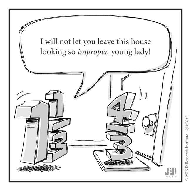 Funny math cartoon improper fractions