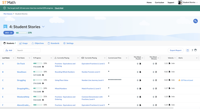 Console Students Tab