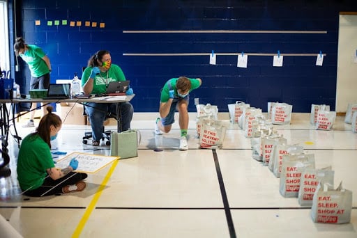 Findley educators distribute supplies