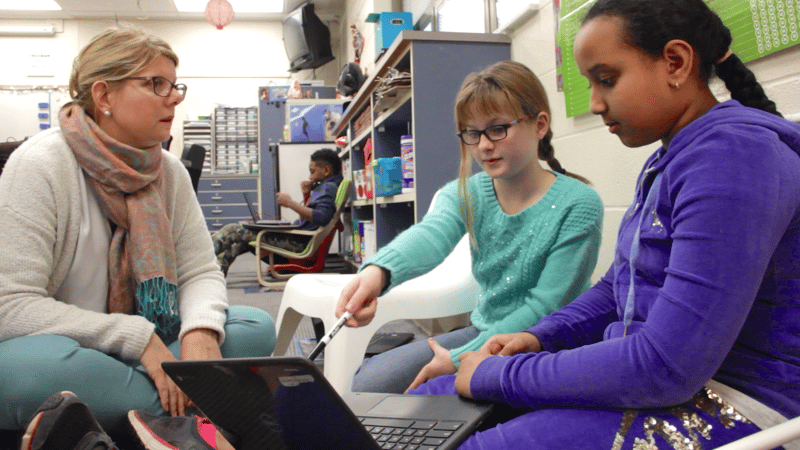 Pickerington teacher with students